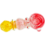 4" Yellow, Red, & White Frit Maria Orb Body Hand Pipe - Image 5