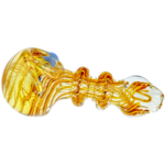 5" Thick Clear Fume w/ Multi Color Line Maria Body Hand Pipe - Image 2