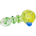 5" Thick Clear Fume w/ Multi Color Line Maria Body Hand Pipe - Image 3