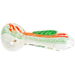 4" Frit Twisted Cane Leaf Hand Pipe - Image 3