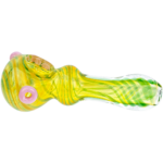 4.5" Green Fume w/ Color Accent & Dots Hand Pipe - Image 4
