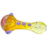 4.5" Frit Head Fume Color Dot Body Hand Pipe - Image 4
