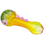 4.5" Frit Head Fume Color Dot Body Hand Pipe - Image 2