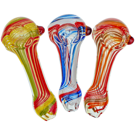 4" Color Swirl Twist Head & Mouth Hand Pipe