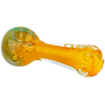 4" Frit Head Fume Inside Body Clear Dot Accent Hand Pipe - Image 2