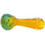 4" Frit Head Fume Inside Body Clear Dot Accent Hand Pipe - Image 3