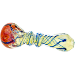 4.5" Frit Head Clear Body w/ Line Twist Flat Mouth Hand Pipe - Image 3