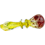 4.5" Frit Head Clear Body w/ Line Twist Flat Mouth Hand Pipe - Image 4