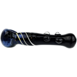 6" Black w/ Cobalt Fume & Dichro Accent Hand Pipe - Image 3