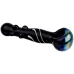 6" Black w/ Cobalt Fume & Dichro Accent Hand Pipe - Image 4