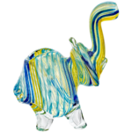 4" Multi Color Swirl Sculpted Elephant Hand Pipe - Image 2