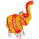 4" Multi Color Swirl Sculpted Elephant Hand Pipe - Image 4