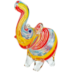 4" Multi Color Swirl Sculpted Elephant Hand Pipe - Image 3