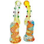 7" Color Wave Body Fume w/ Color Dot Neck Bubbler
