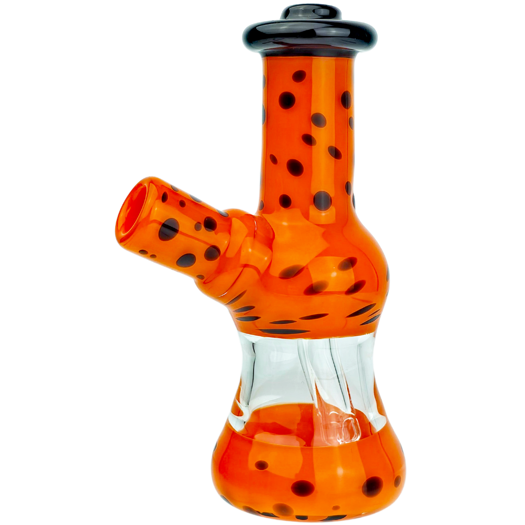 CHEETO ORANGE DAB RIG #2 Heady Glass Dab Rig 4.5" Rude Boi Cheeto Print Mini Bottle - Image 1