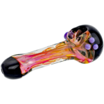 4.5" Black Accent Mouth & Head Fume Dot Body Hand Pipe - Image 2