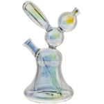 8" Iridescent Balloon Dog Hourglass Flask Rig - Image 3