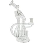 8.5" Clear Worm Hole Double Uptake Double Cone Drain Recycler - Image 3