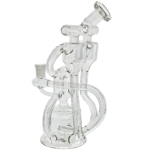 8.5" Clear Worm Hole Double Uptake Double Cone Drain Recycler - Image 4