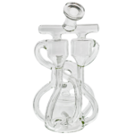 8.5" Clear Worm Hole Double Uptake Double Cone Drain Recycler - Image 6
