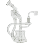 8.5" Clear Worm Hole Double Uptake Double Cone Drain Recycler - Image 5
