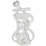 8.5" Clear Worm Hole Double Uptake Double Cone Drain Recycler - Image 2