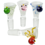 2.5" 14mm White Flower Bowl w/ Color Octopus - Image 6