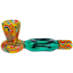4.5" Wigwag Mouth & Bowl w/ Hollow Donut Body Hand Pipe - Image 4