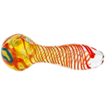 4.5" Fume w/ Color Swirl & Flower Head Hand Pipe - Image 2