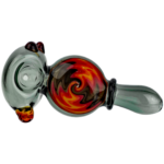 4.5" Gray Base w/ Flat Disc Wigwag Body Hand Pipe - Image 3