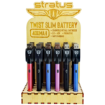 Stratus 400mah Twist Battery w/ USB + Wooden Display (24ct) - Image 2