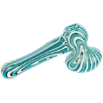 6" Full Color Line Swirl Flat Mouth Hammer Bubbler - Image 3