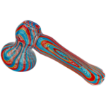 6" Full Color Line Swirl Flat Mouth Hammer Bubbler - Image 4