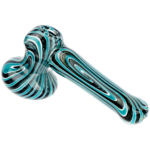 6" Full Color Line Swirl Flat Mouth Hammer Bubbler - Image 5