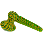 6" Full Color Line Swirl Flat Mouth Hammer Bubbler - Image 2