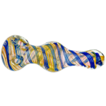 5.5" Cobalt Fume & Swirl Flat Body Hand Pipe - Image 3