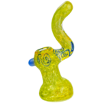 7" Frit Base & Mouth w/ Fume Swirl Body & Color Marble Bubbler - Image 3