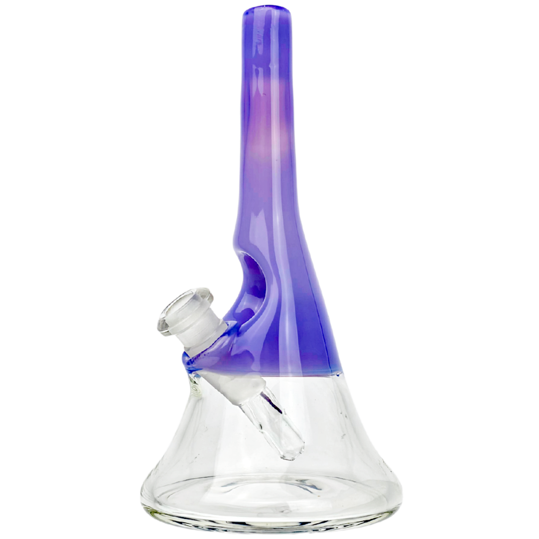 COSTA-FLASK-PURPLE Made in USA 6.5" Costa Glass Two-Tone Flask Rig - Purple - Image 1