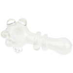 5" Solid Color w/ Clear 4 Dot Accent & Double Clear Line Body Hand Pipe - Image 3