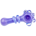 5" Solid Color w/ Clear 4 Dot Accent & Double Clear Line Body Hand Pipe - Image 4