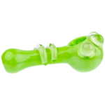 5" Solid Color w/ Clear 4 Dot Accent & Double Clear Line Body Hand Pipe - Image 2