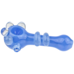 5" Solid Color w/ Clear 4 Dot Accent & Double Clear Line Body Hand Pipe - Image 5
