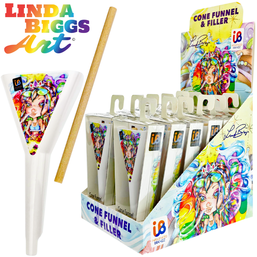 LINDA BIGGS CONE PACK Linda Biggs Cone Funnel Display Linda Biggs Cone Funnel & Filler - 12 Pack Display - Image 1