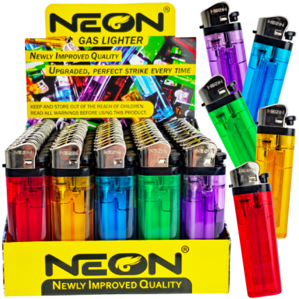 Neon Gas Disposable Lighters - 50ct