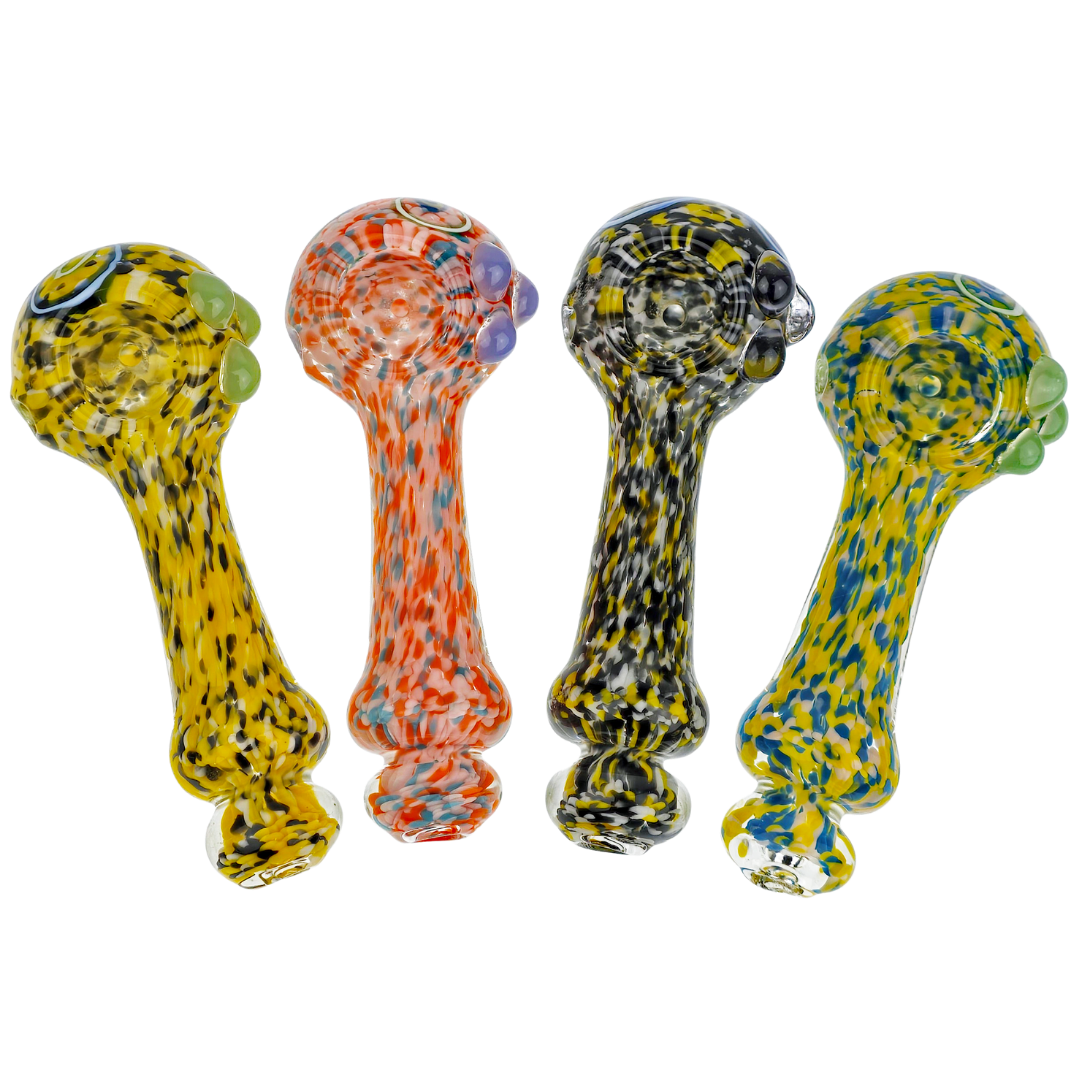 HP-331 CANNABIS PIPES 4.5" Frit Maria & Flower Hand Pipe - Image 1