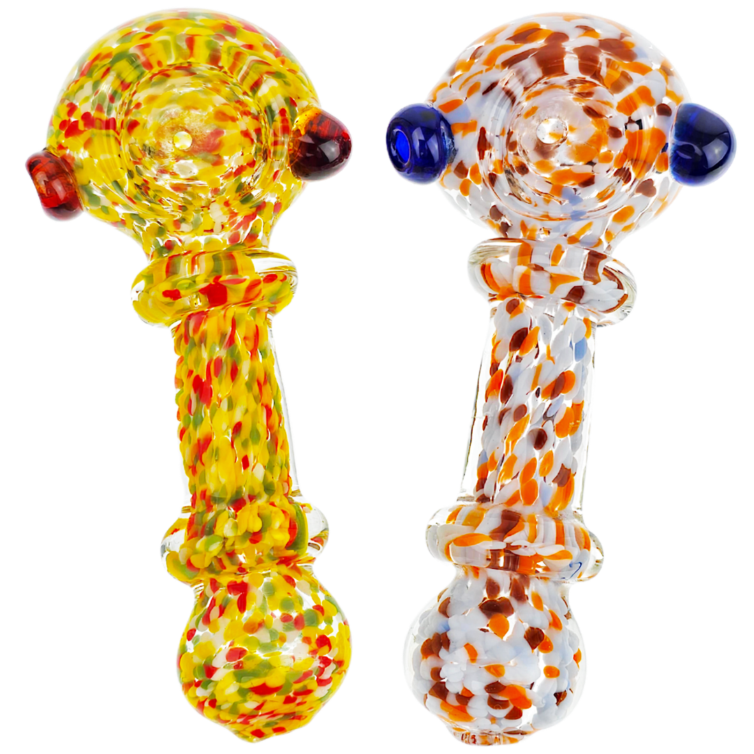 HP-333 CANNABIS PIPES 5" Rainbow Frit Maria Color Dot Hand Pipe - Image 1