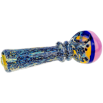 5" Flat Mouth Thick Frit Hand Pipe - Image 4