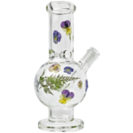 10" Pressed Flowers Venetian Bubble Beaker - Image 3