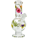 10" Pressed Flowers Venetian Bubble Beaker - Image 4