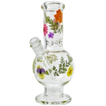 10" Pressed Flowers Venetian Bubble Beaker - Image 2